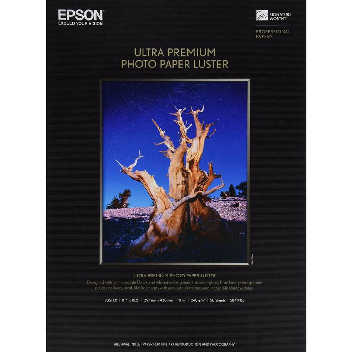 Image of Epson Ultra Premium Luster Ultra-Premium Photo Paper (11.7x16.5&quot;)