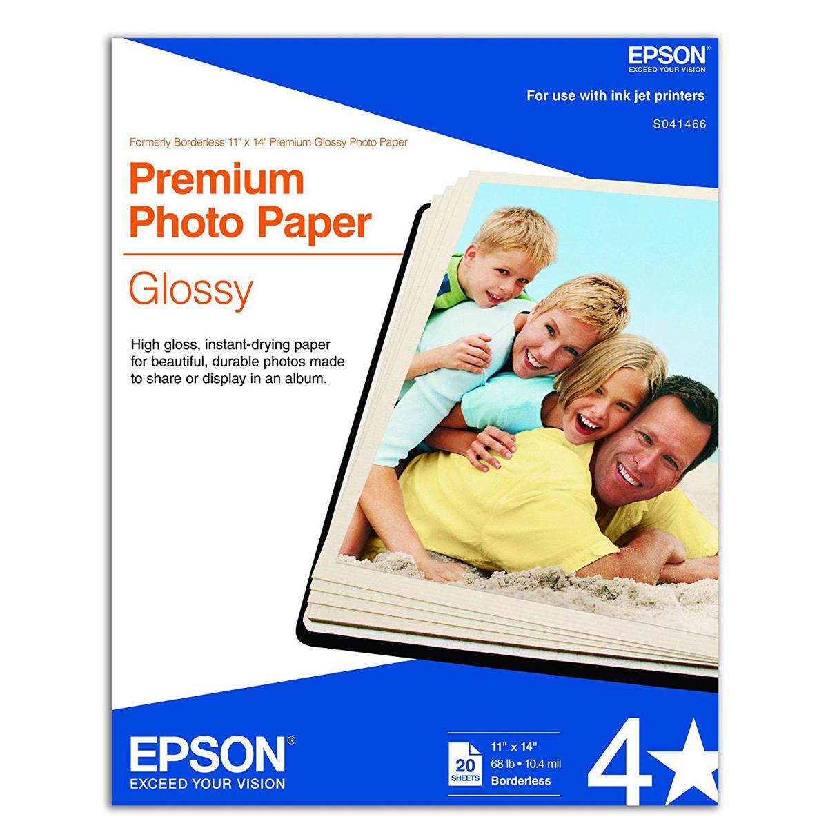 

Epson Premium Glossy Photo Paper (11x14"), 20 Sheets