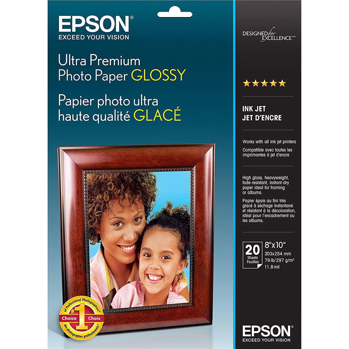 Image of Epson Ultra Premium Glossy Photo Paper (8x10&quot;)