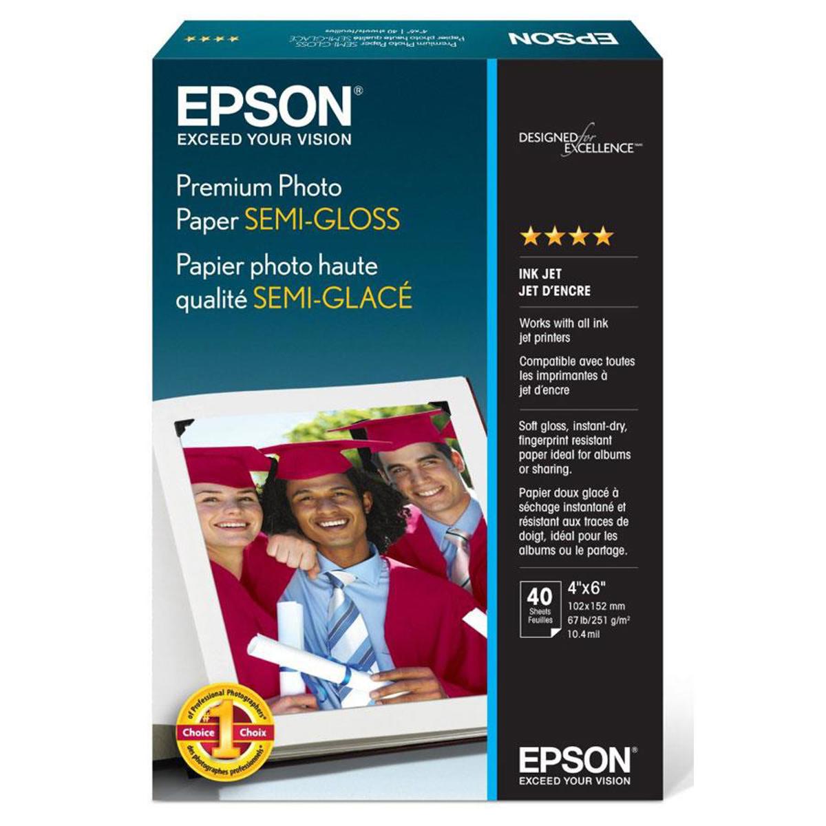 Image of Epson Premium Semi-Gloss Luster Semi-Gloss Photo Paper (4x6&quot;)