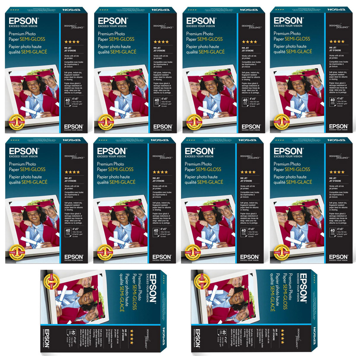 

Epson 10x Premium Semi-Gloss Luster Semi-Gloss Photo Paper (4x6"), 40 Sheets