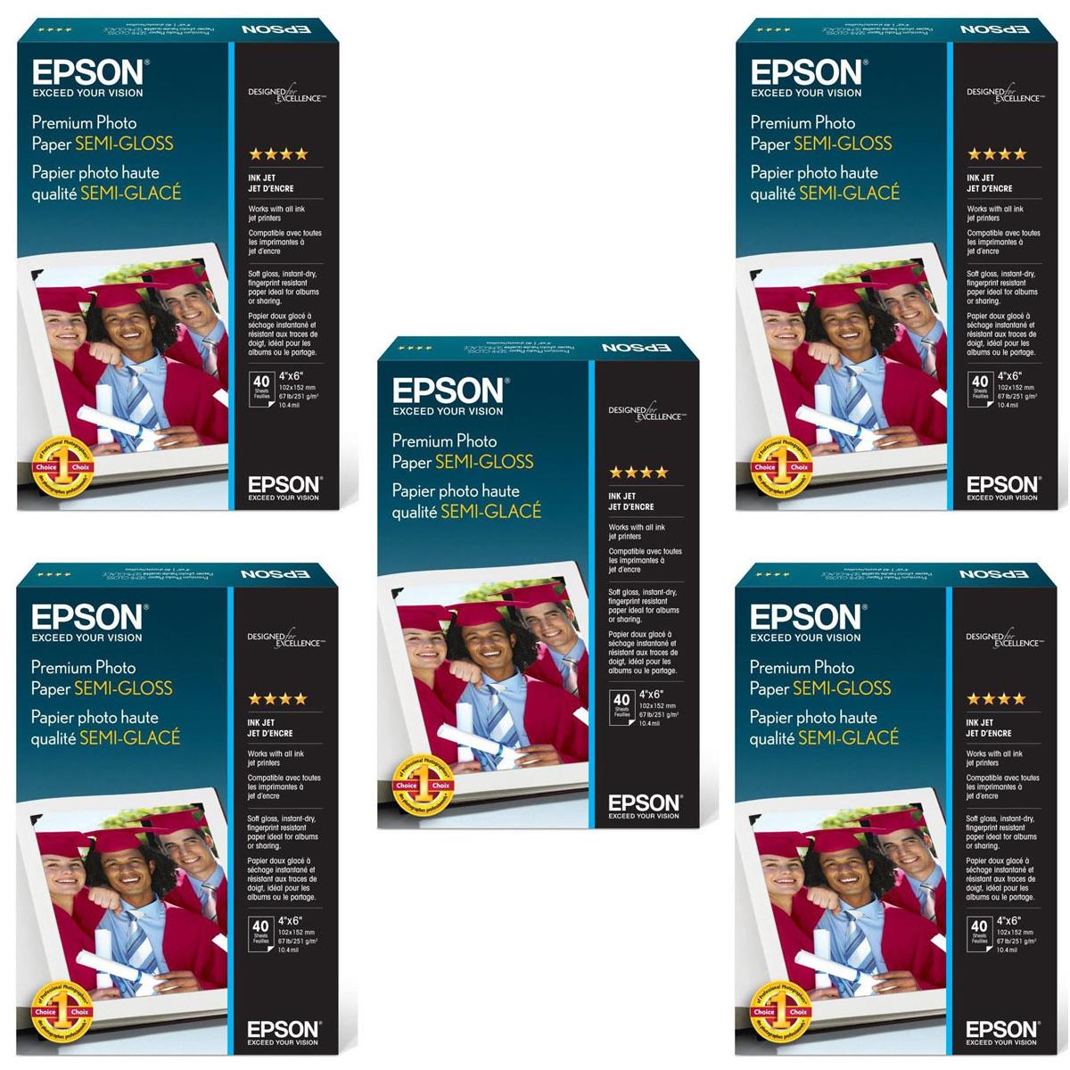 Image of Epson 5x Premium Semi-Gloss Luster Semi-Gloss Photo Paper (4x6&quot;)