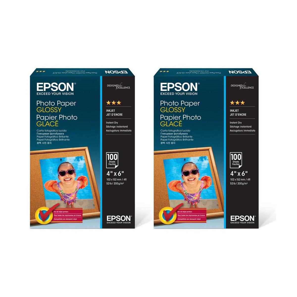 Image of Epson 2x Inkjet Glossy Photo Paper (4x6&quot;)