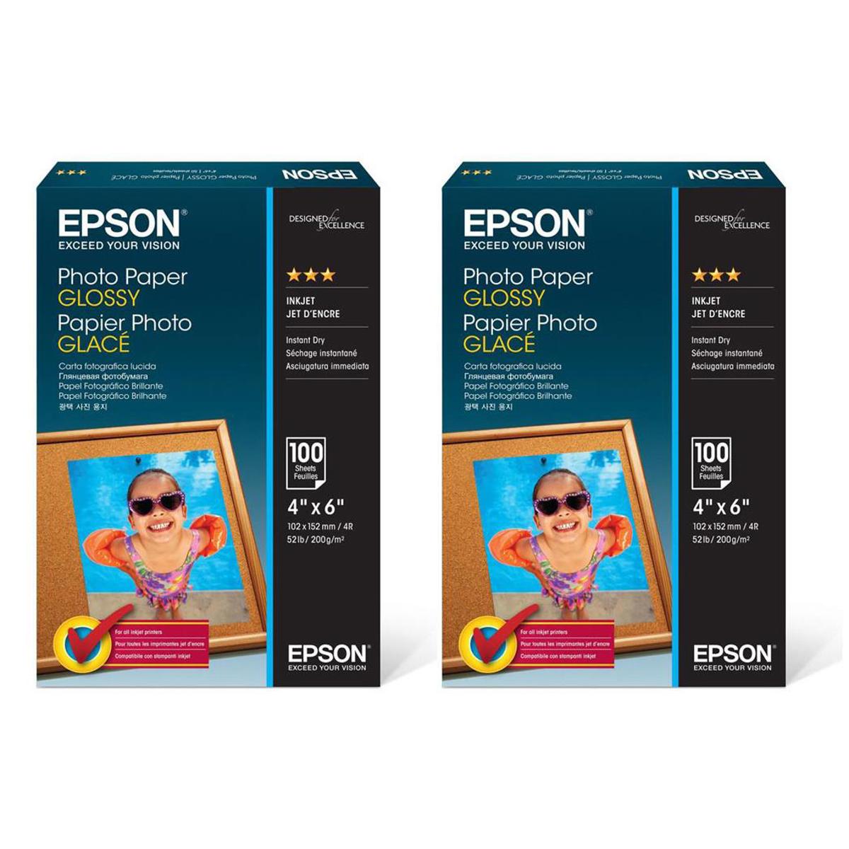 

Epson 2x Inkjet Glossy Photo Paper (4x6"), 100 Sheets
