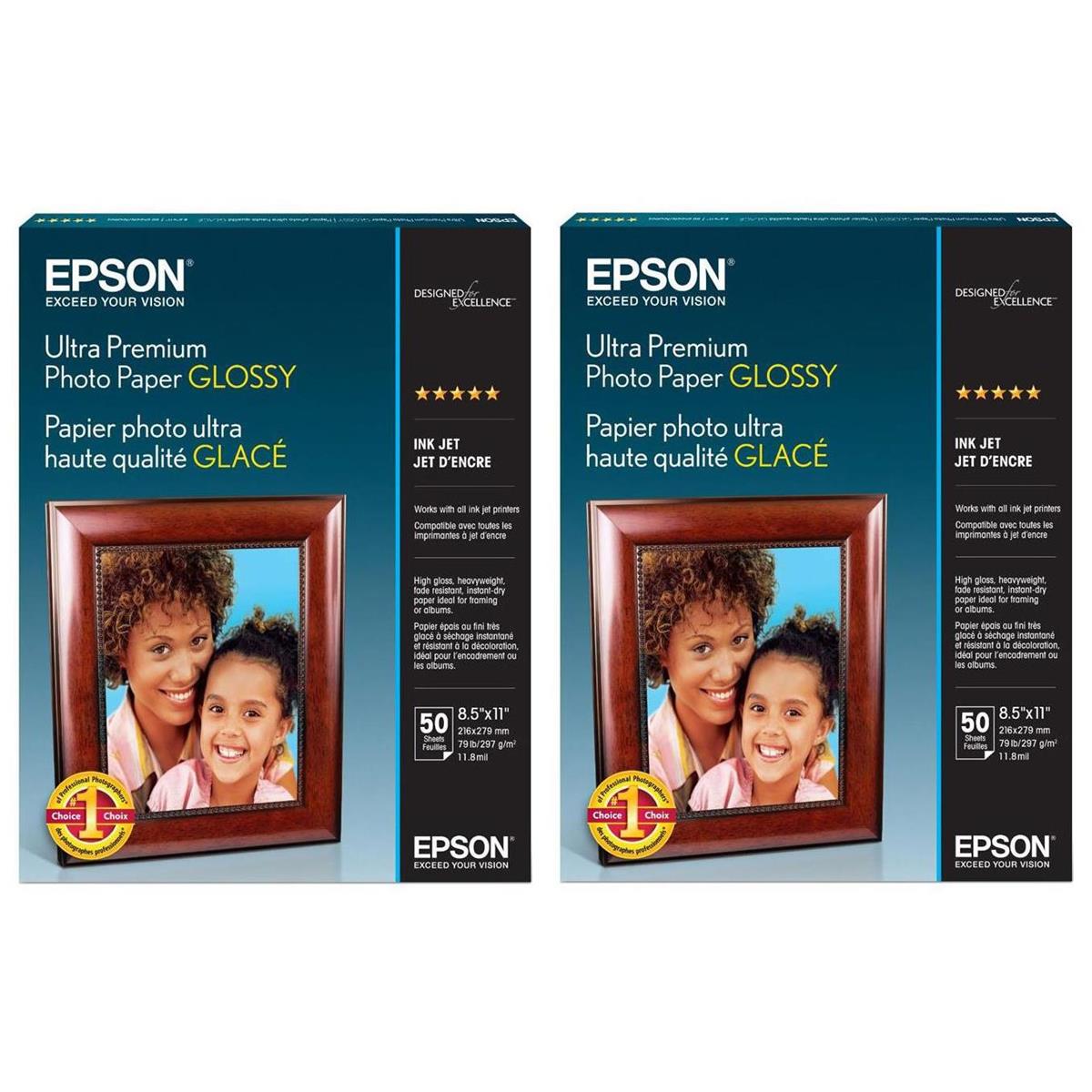 Image of Epson 2x Ultra Premium Glossy Photo Paper (8.5x11&quot;)