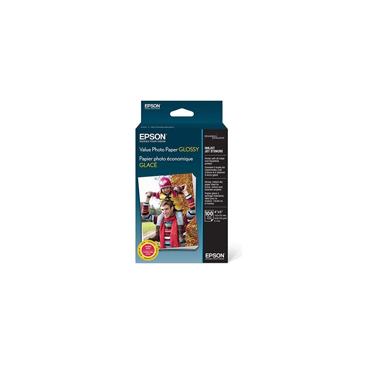 Image of Epson 4x6&quot; Value Glossy Photo Paper for Inkjet and Supertank Printers