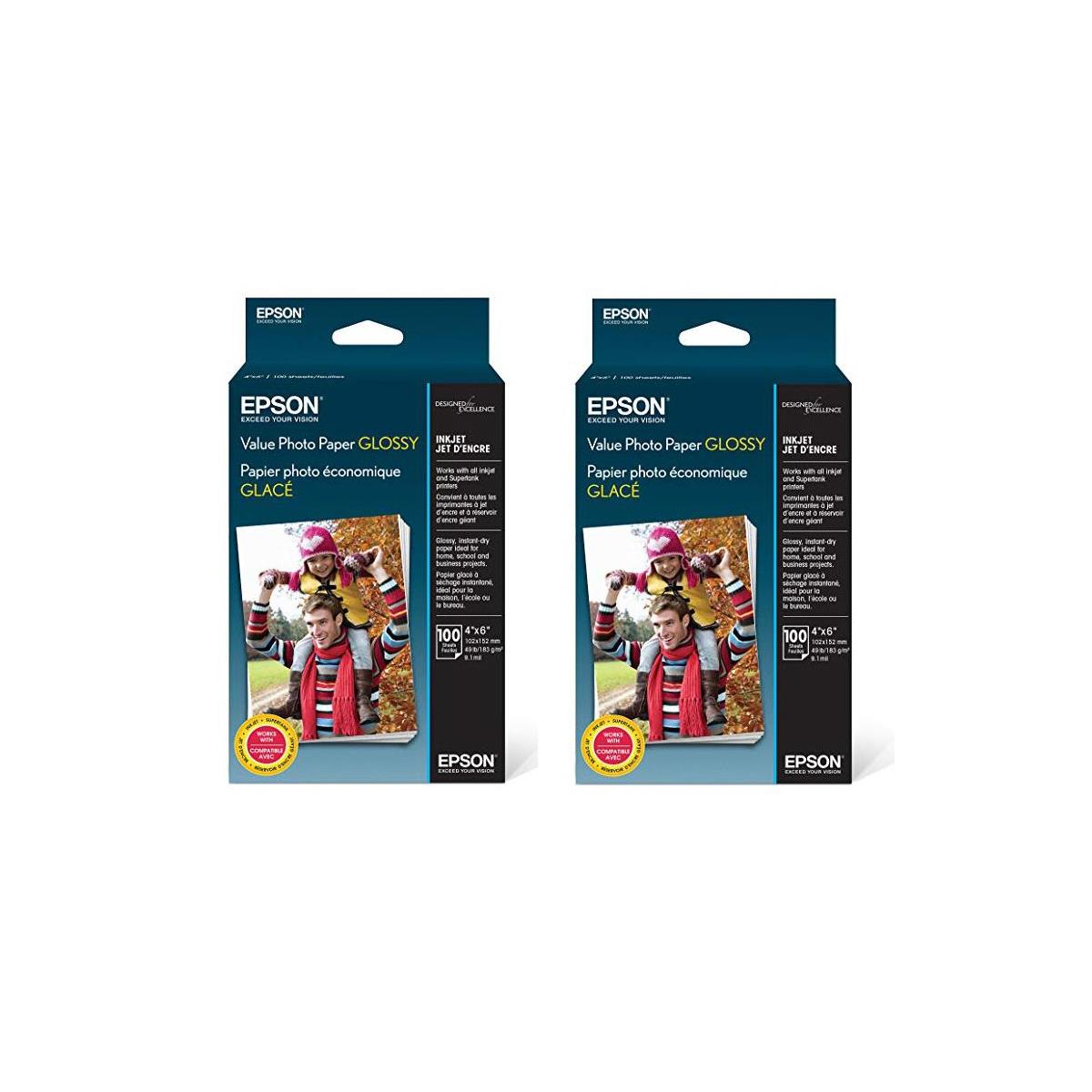 Image of Epson 2 Pack Glossy Photo Paper (4x6&quot;)