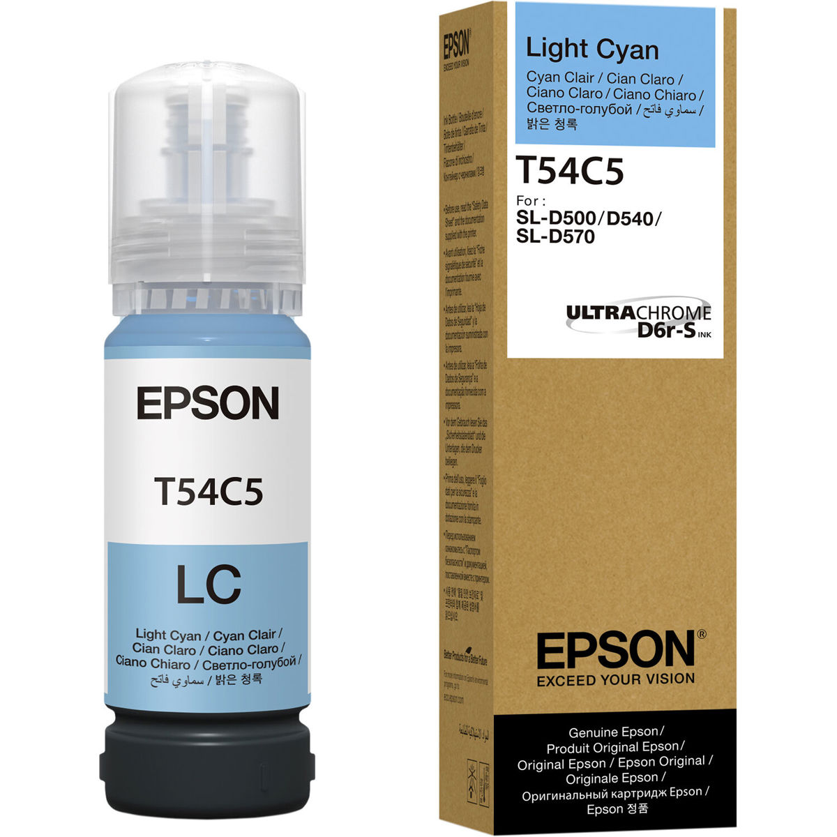 

Epson T54C UltraChrome D6r-S 70ml High Capacity Ink Bottle for SureLabD570 Light Cyan
