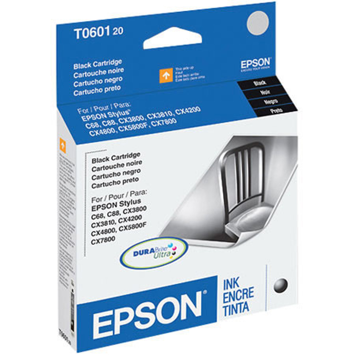 

Epson T060120 Cartridge for Stylus All-in-One, C Series Inkjet Printers, Black