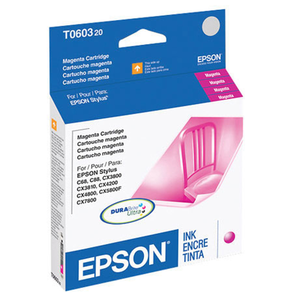 

Epson T060320 Cartridge for Stylus All-in-One, C Series Inkjet Printers, Magenta