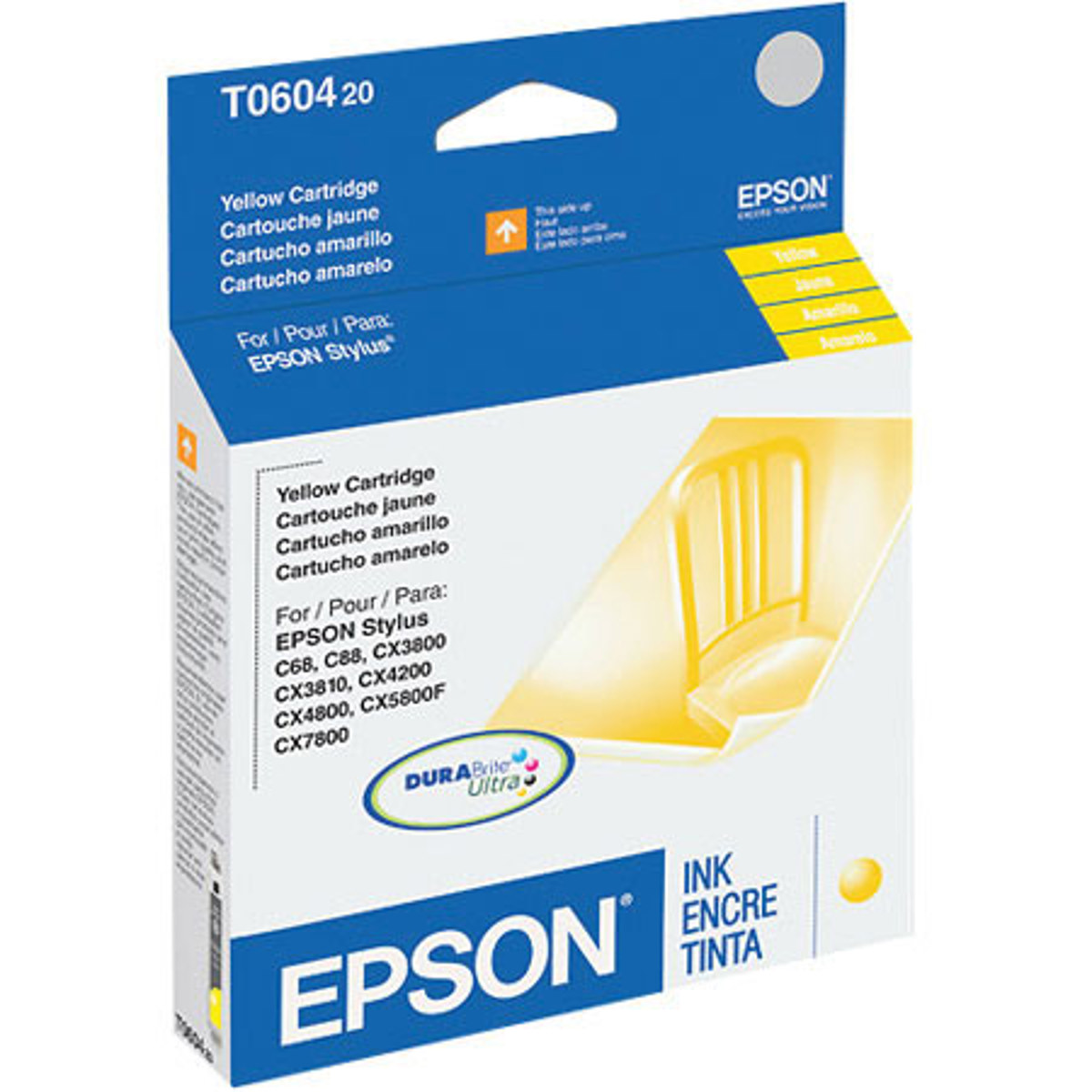 

Epson T060420 Cartridge for Stylus All-in-One, C Series Inkjet Printers, Yellow