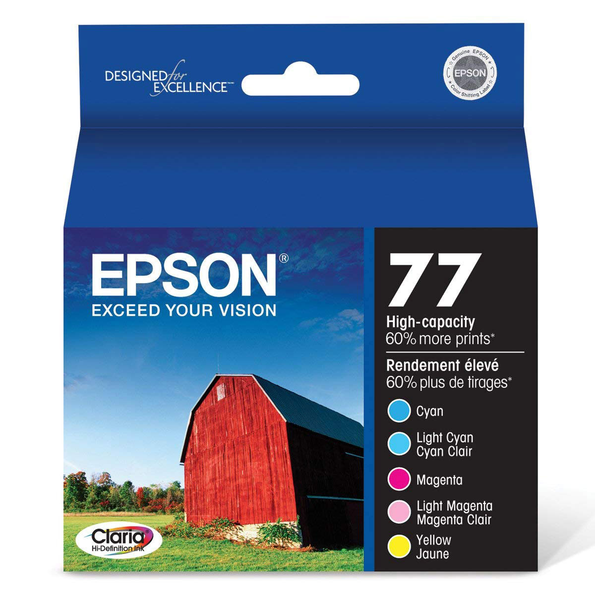 

Epson 77 High Capacity Claria Ink, Full Color Cartridge Set