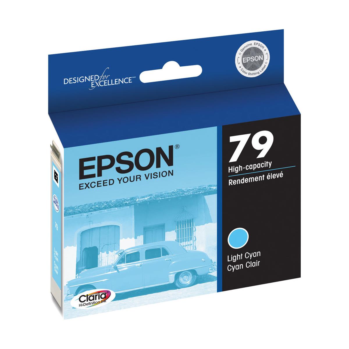Epson T079520 #79 Light Cyan Cartridge, Stylus 1400 <b> #79 Light Cyan Ink Cartridge for the Stylus Wide Format 1400 Photo Printer </b>