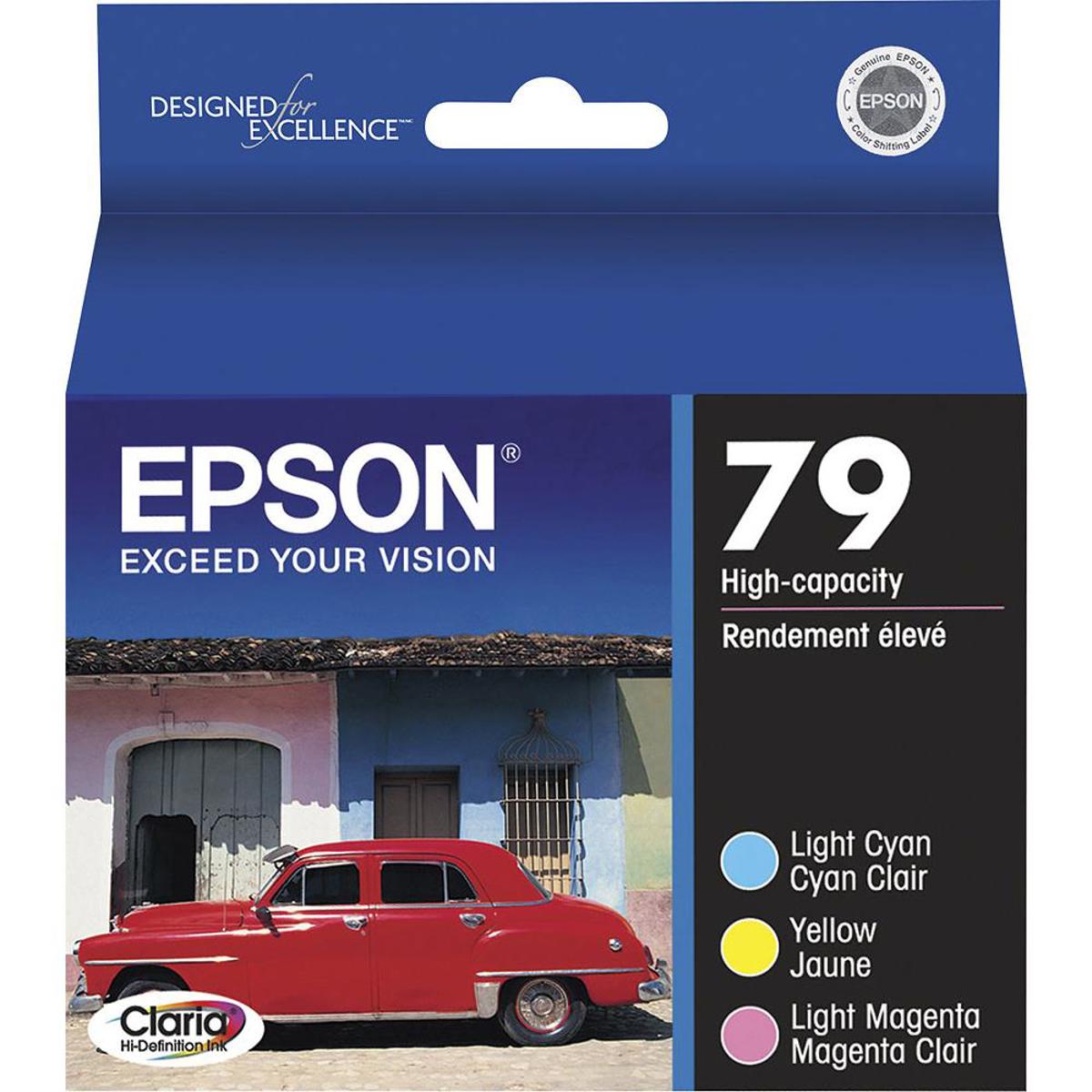 

Epson T079 Claria Color Ink Cartridges, (Yellow, Light Cyan, Light Magenta)