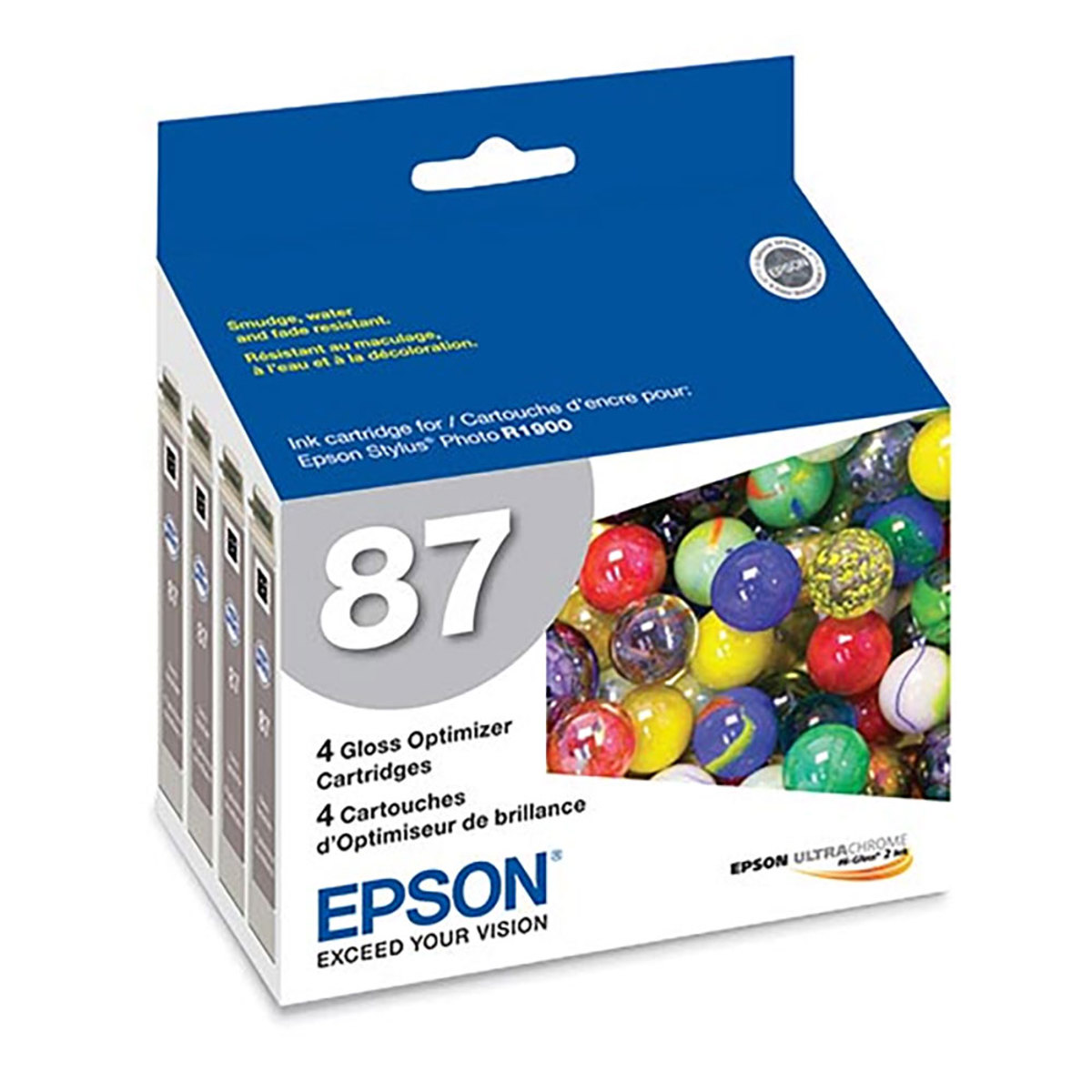 

Epson T087020 Gloss Optimizer Cartridge 4 Pack, Stylus R1900