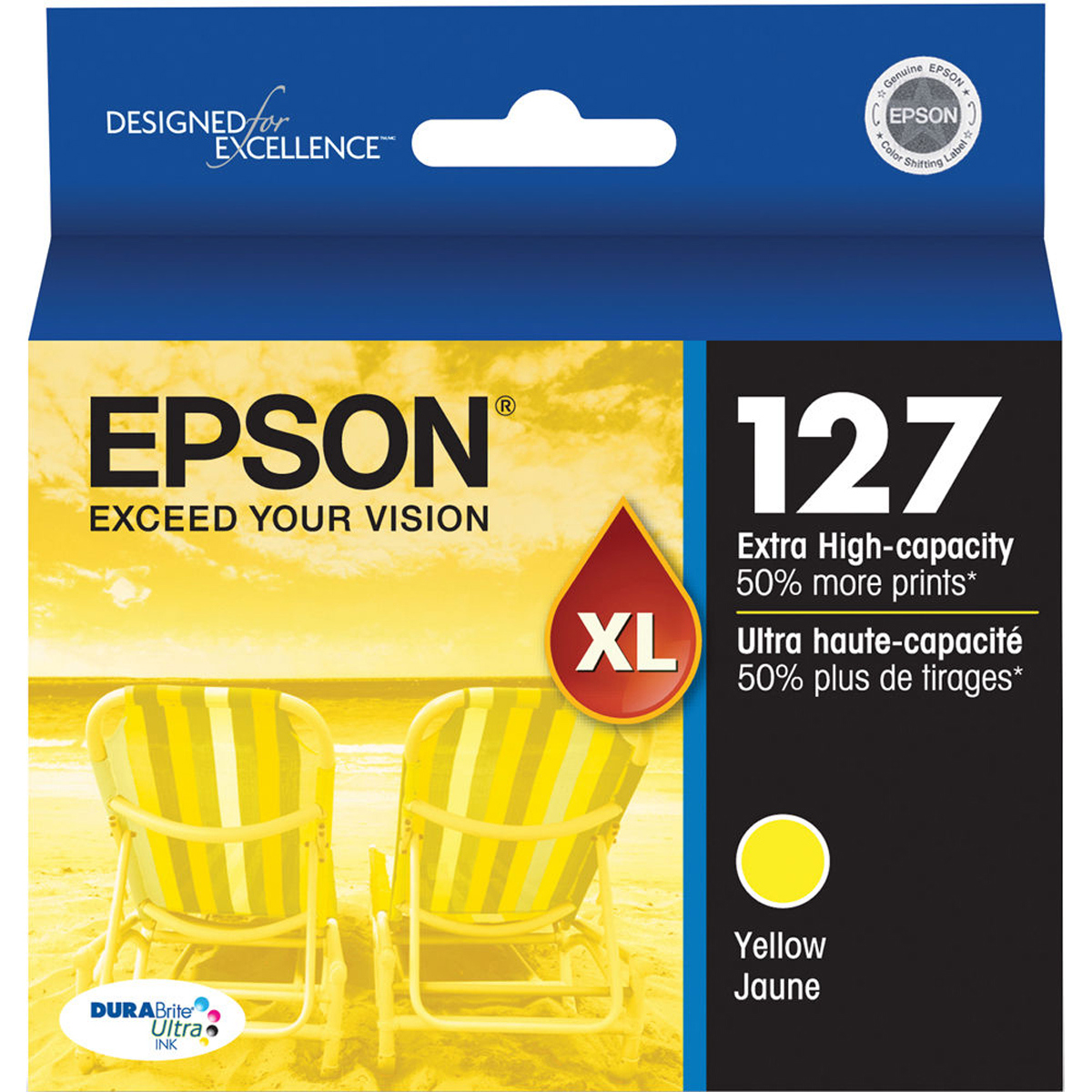 

Epson T127420 127 Extra High-Capacity Cartridge, Stylus/WorkForce, Yellow