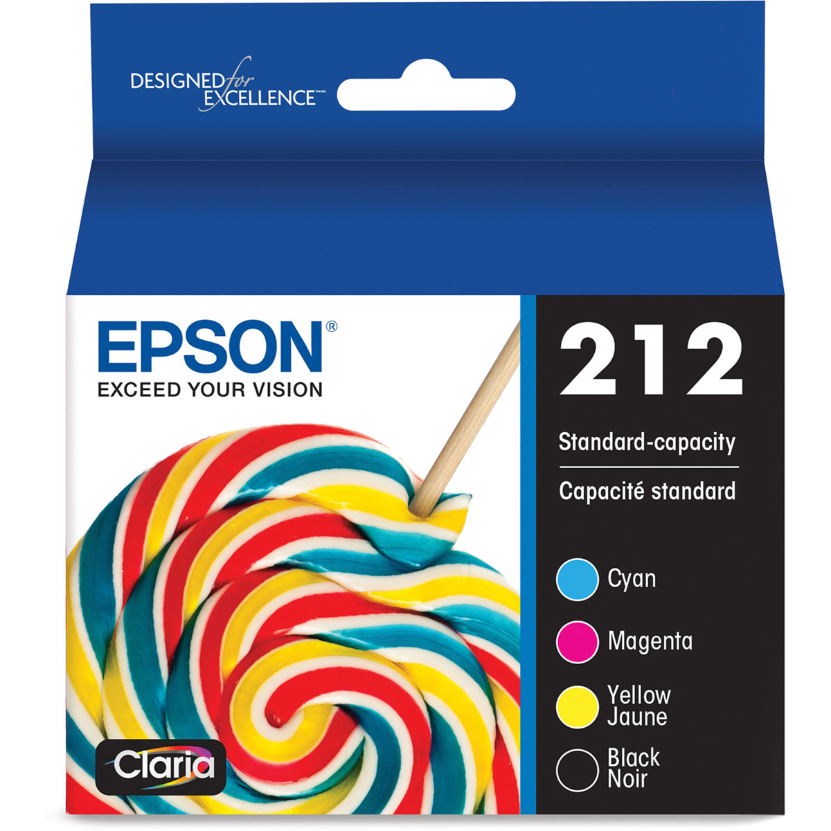 

Epson Claria 212 Standard-Capacity Color & Black Ink Cartridge Multi-Pack, CMYK