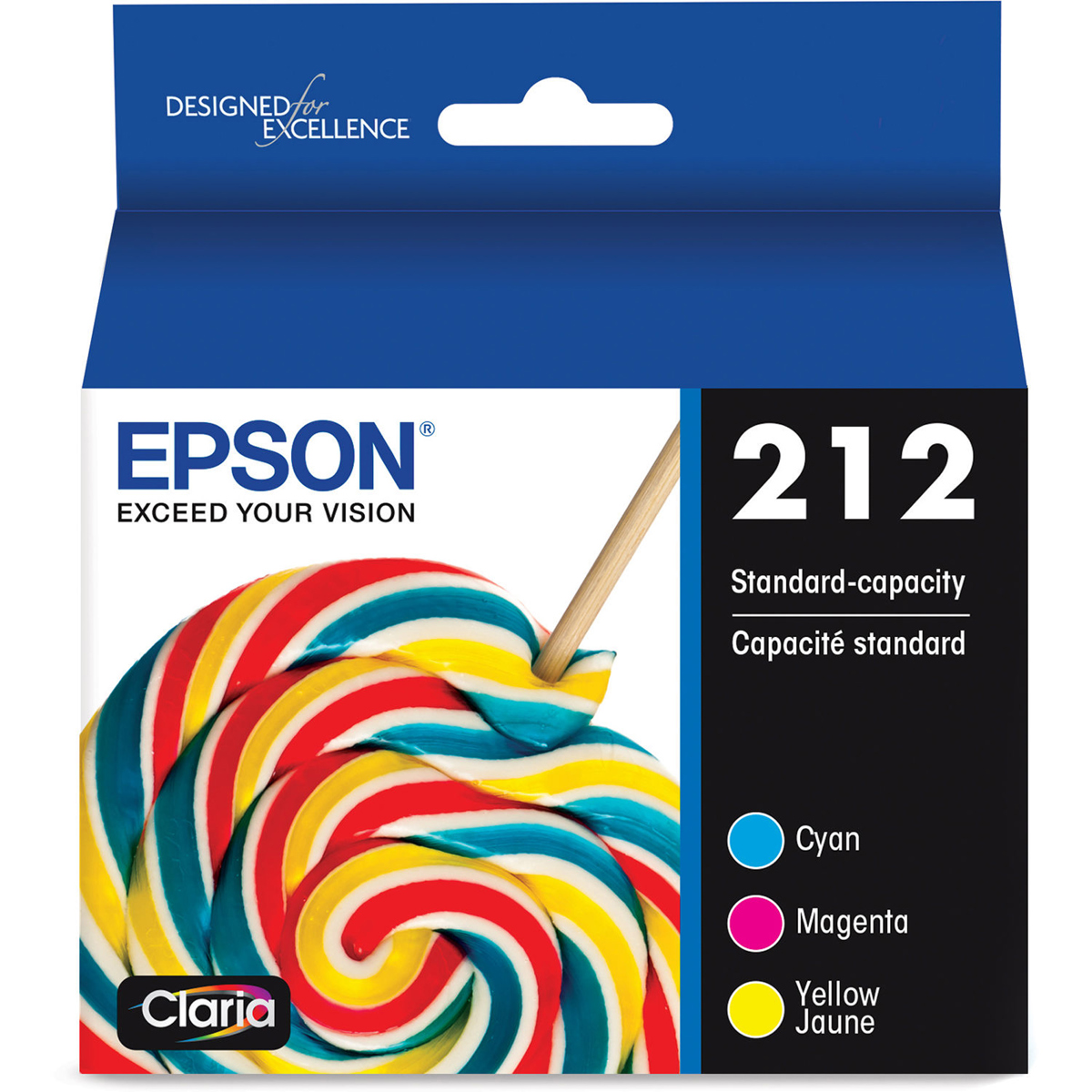 

Epson Claria 212 Standard-Capacity Color Ink Cartridge Multi-Pack, CMY
