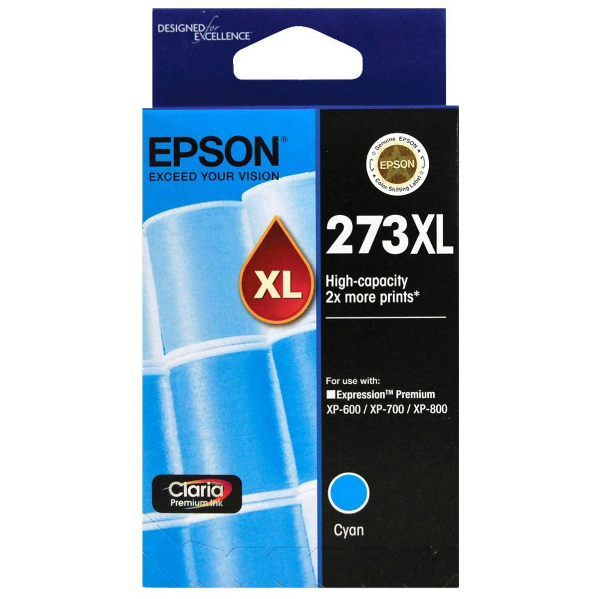

Epson 273XL Claria Premium XL (High-Capacity) Cyan Ink Cartridge w/ Sensormatic