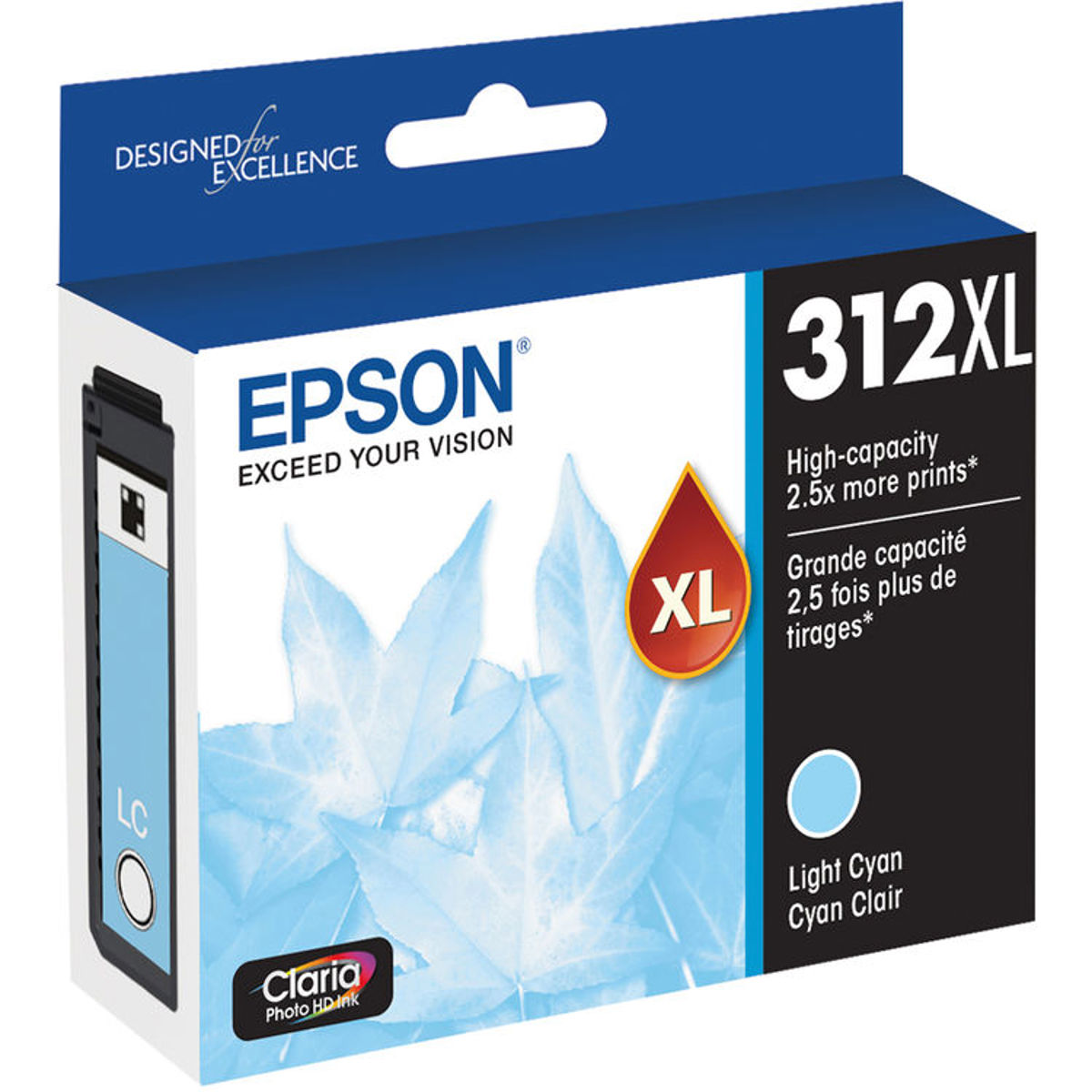 

Epson T312XL Claria High Capacity Ink Cartridge for Inkjet Printer, Light Cyan