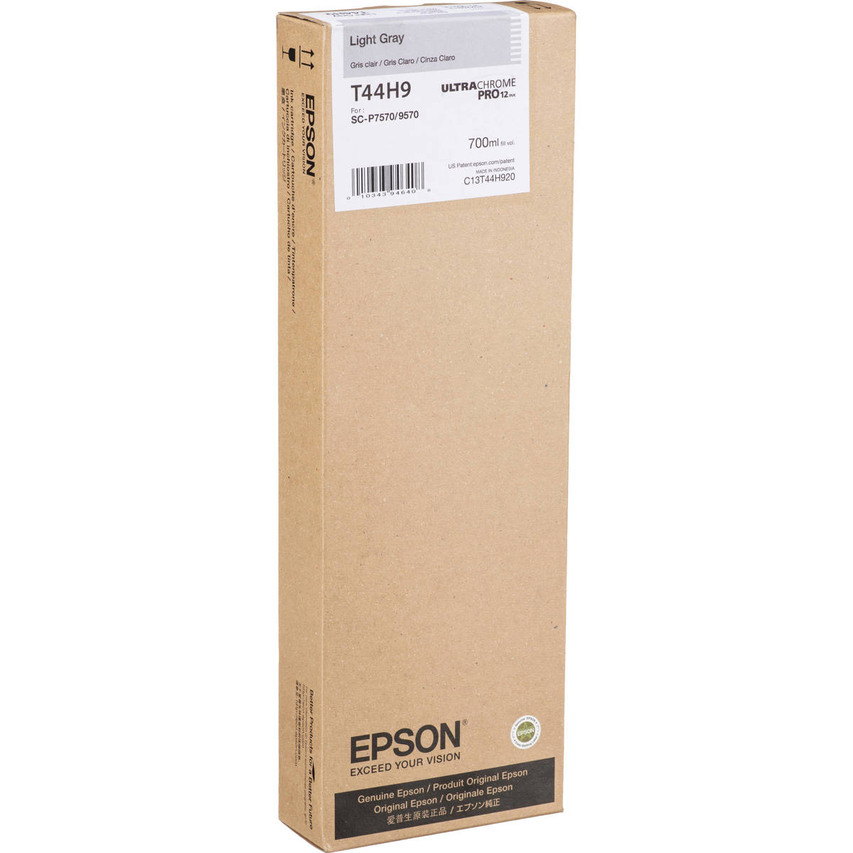 

Epson UltraChrome PRO12 700ml Light Gray Ink Cartridge for SureColor P7570/P9570