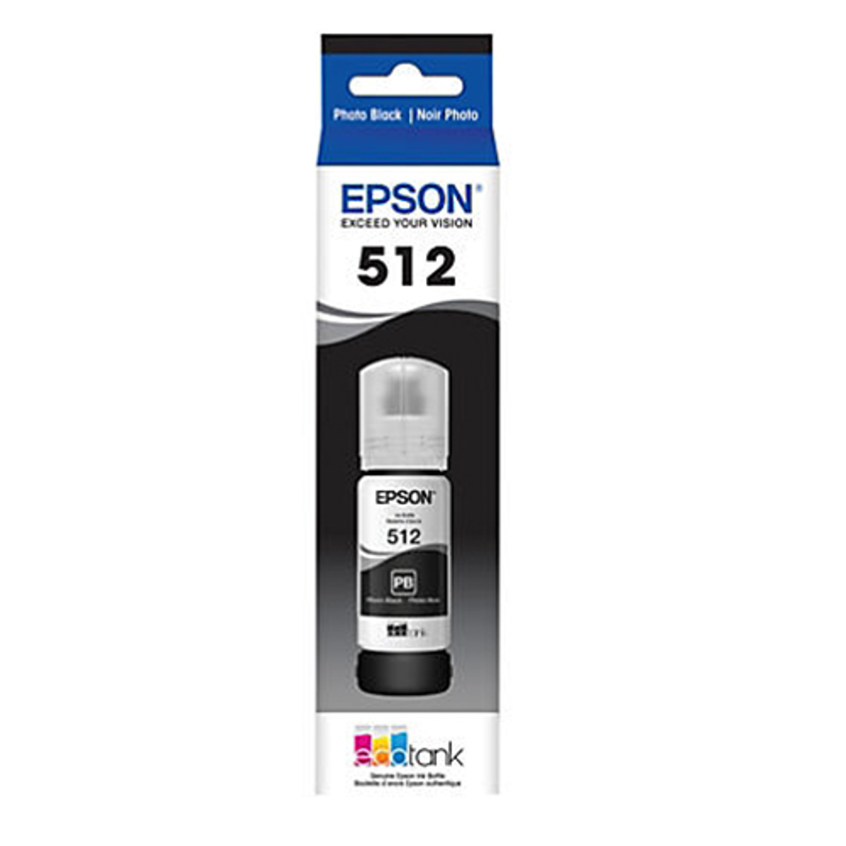

Epson T512 Dye Photo Black Ink Bottle with Sensormatic