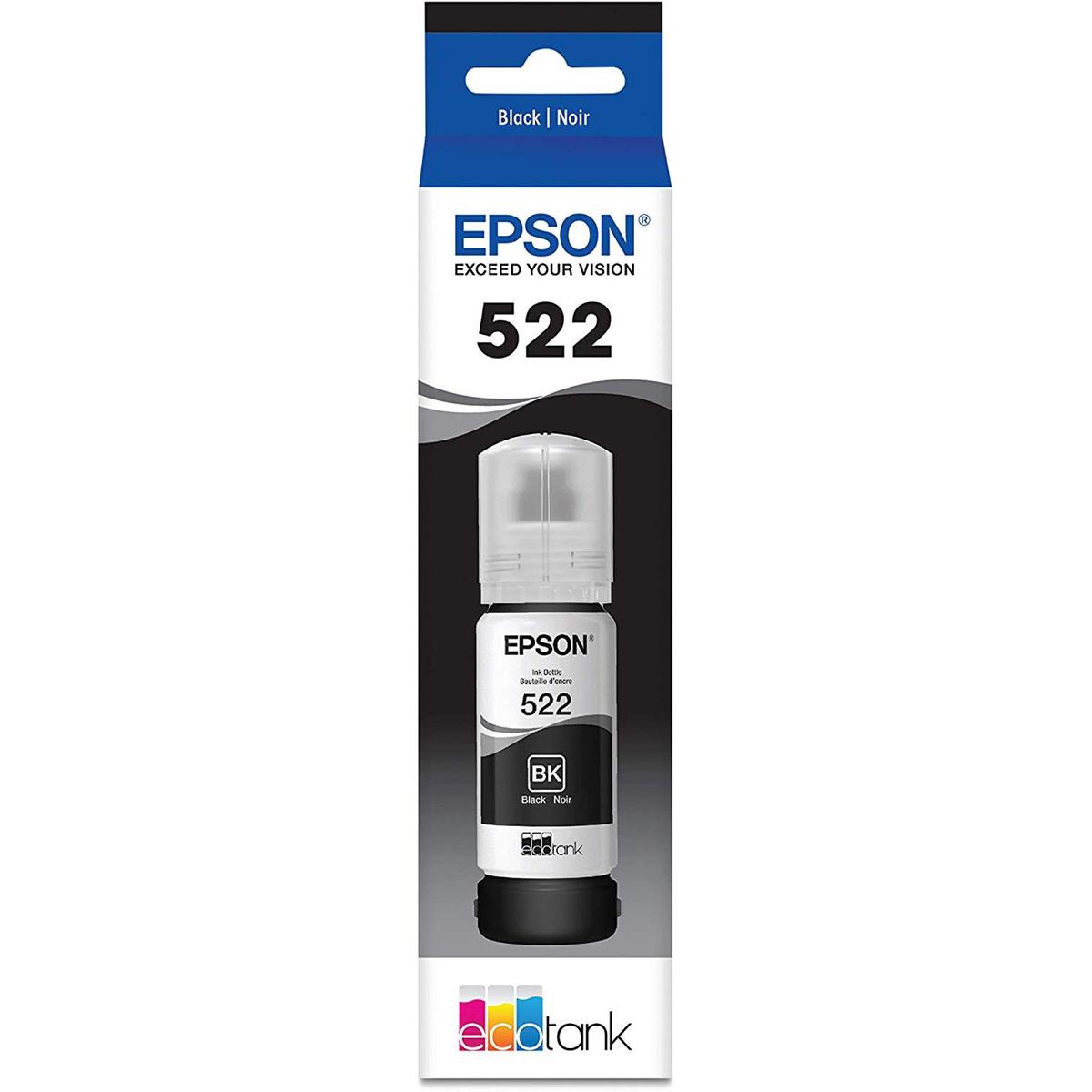 

Epson T522 Ink Bottle for ET-2720, ET-4700 All-in-One Supertank Printers, Black