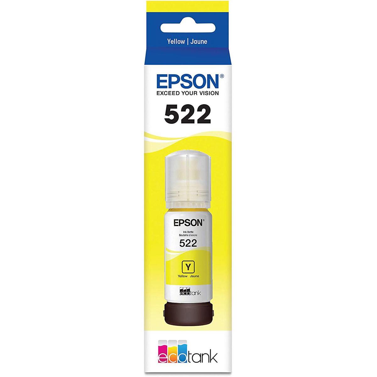 

Epson T522 Ink Bottle for ET-2720, ET-4700 All-in-One Supertank Printers, Yellow