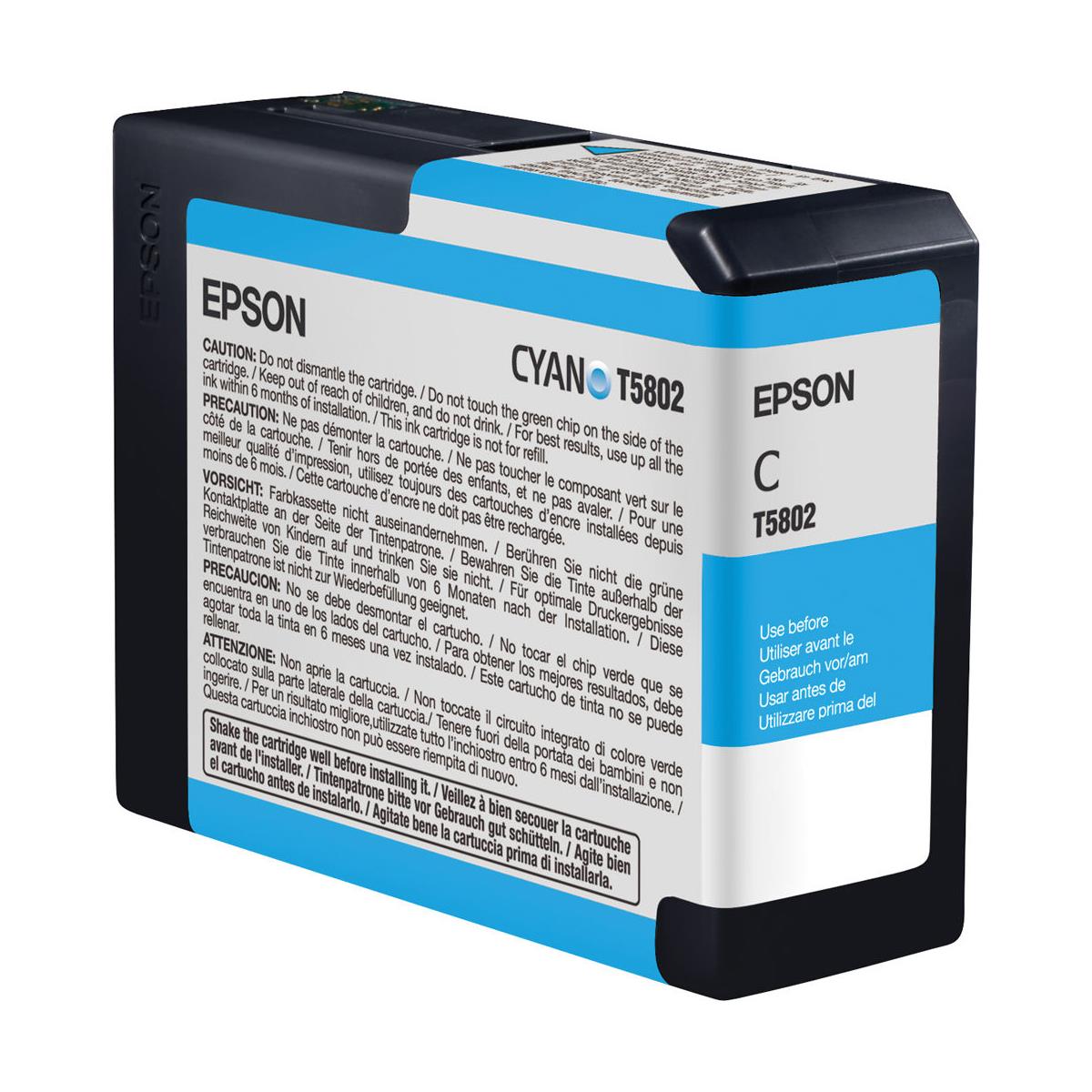 

Epson T580200 80ml Stylus Pro 3800 Cartridge, Cyan