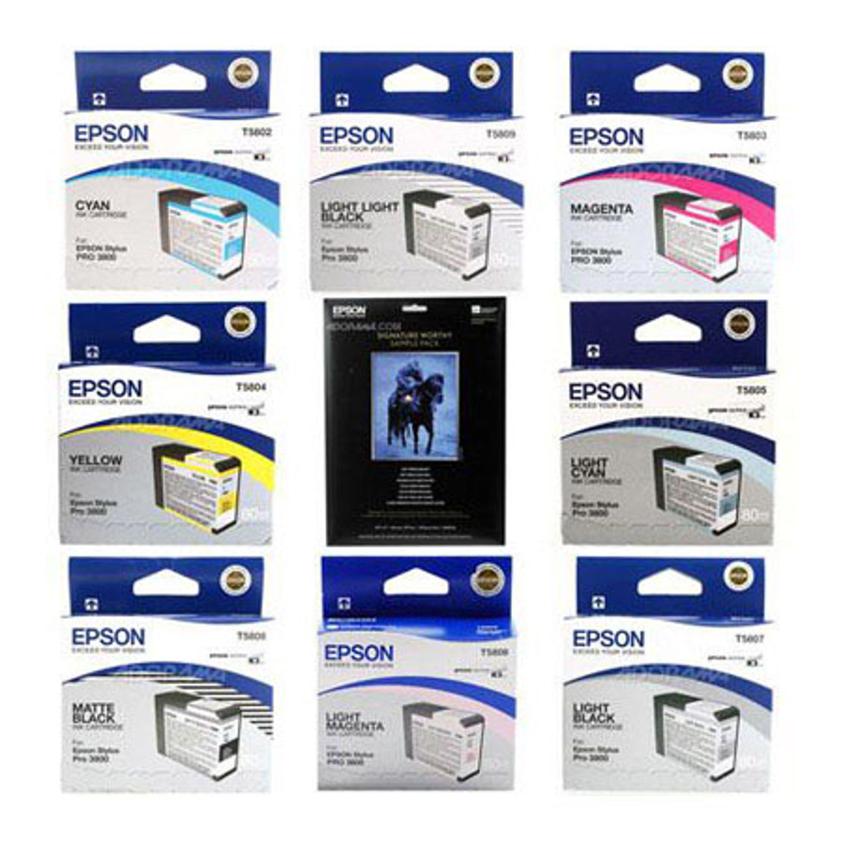 

Epson 8 Ink Set & Paper Set for Stylus Pro 3880 Printer, Includes Matte Black