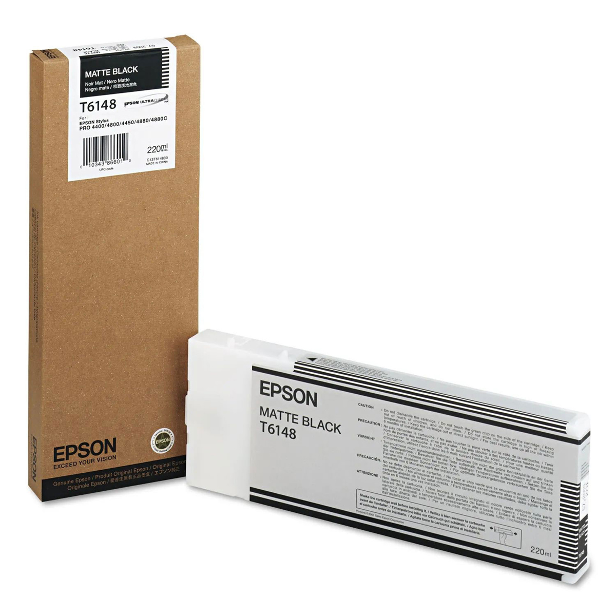 

Epson UltraChrome 220ml Printer Ink, for Stylus Pro 4880, Matte Black