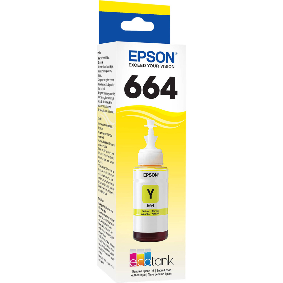 

Epson T664 70ml Ink Bottle for ET-4500, 2500, 2550 Printers, Yellow