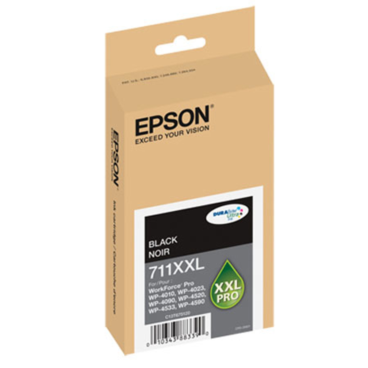 

Epson T711 XXL Ink Cartridge, 3400 Pages Yield for WorkForce Pro, Black