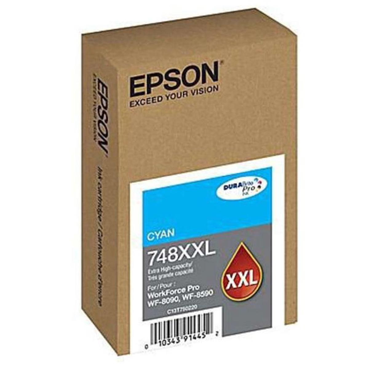

Epson DURABrite Pro 748XXL Extra High Capacity Cyan Ink Cartridge, 7000 Yield