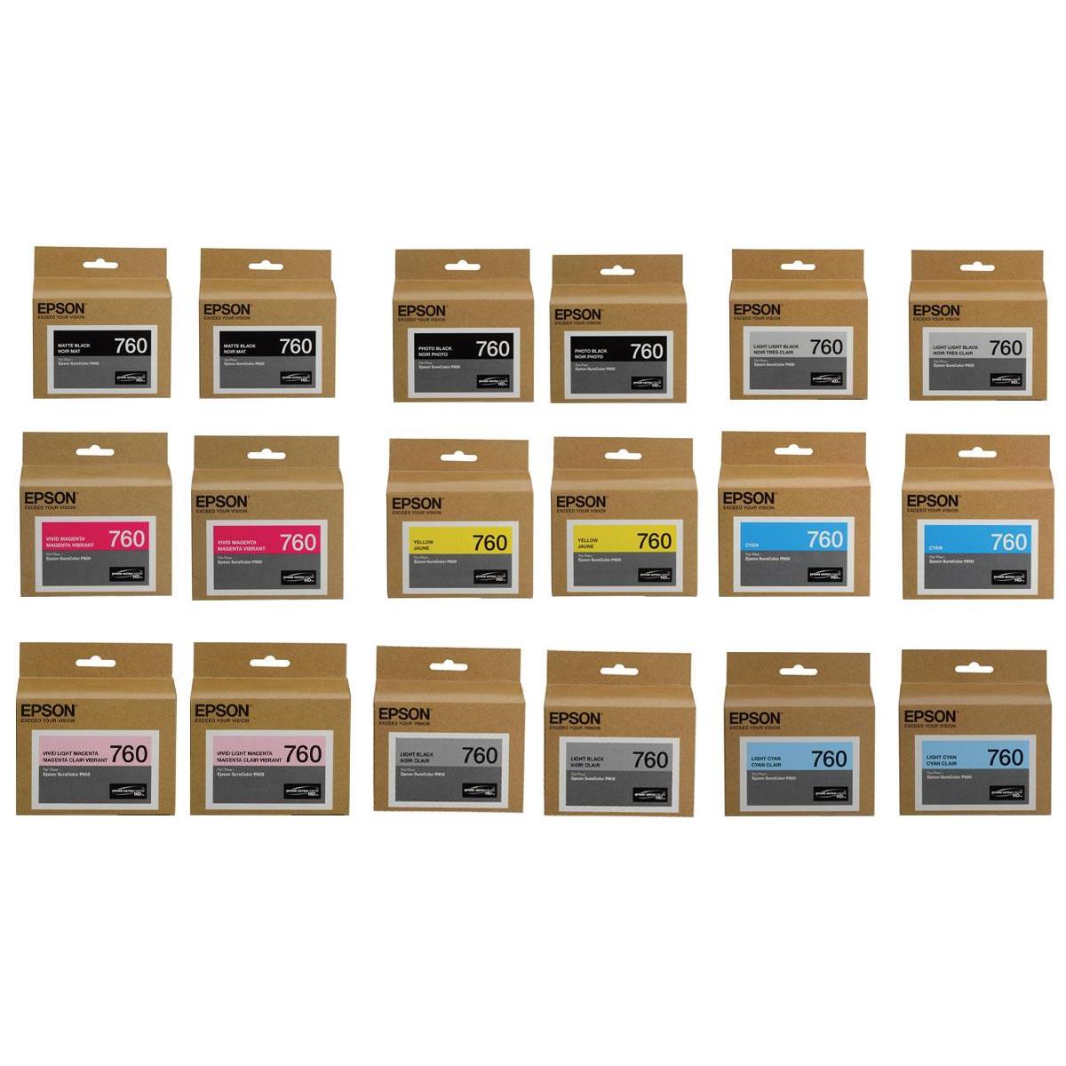 Image of Epson T760 Ultrachrome HD Ink Cartridge Bundle Consists of 2x Of Each