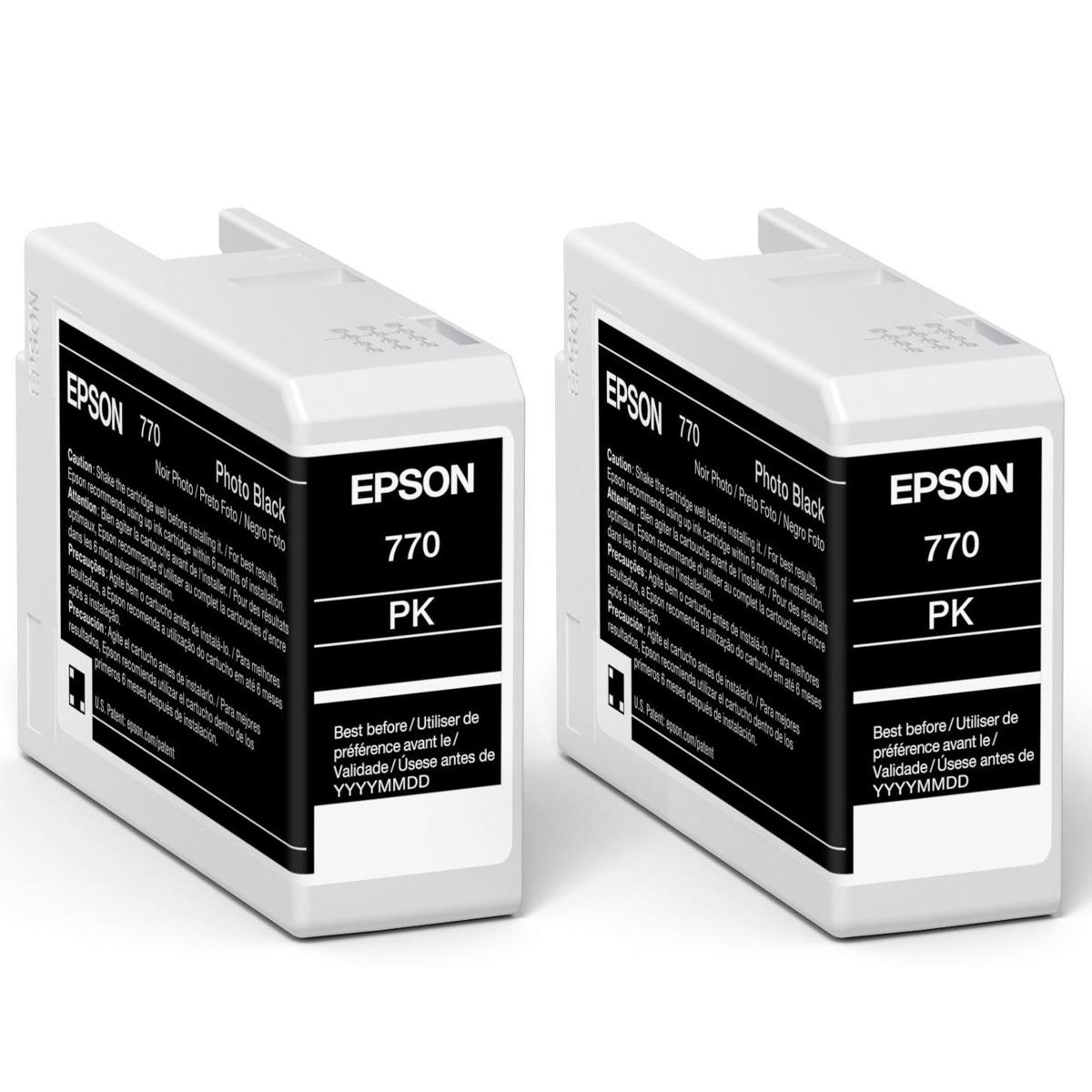 

Epson 2x T770 UltraChrome PRO10 Photo Black Ink Cartrdge for SureColor P700,25ml