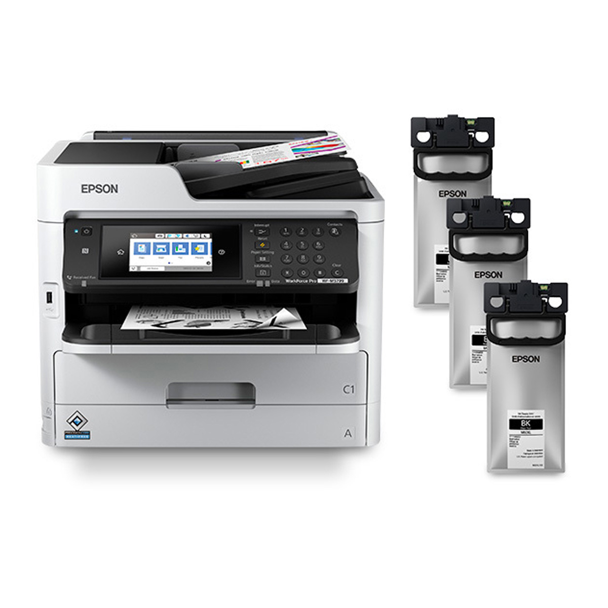 

Epson WorkForce Pro WF-M5799 MFP Supertank Monochrome Printer Bundle w/Ink Pack