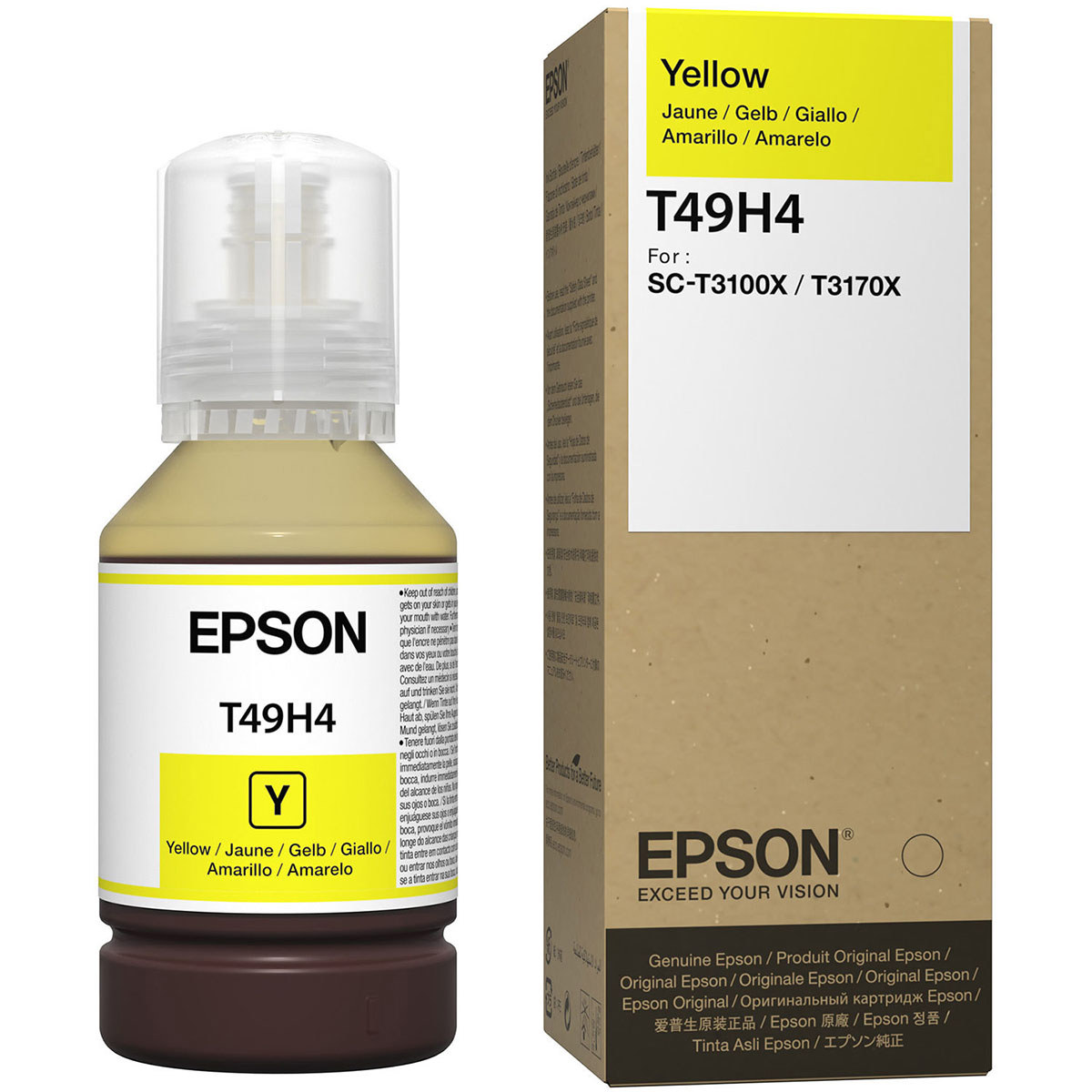 

Epson T49H Ink Bottle for SureColor T3170x Printer, Yellow, 140ml