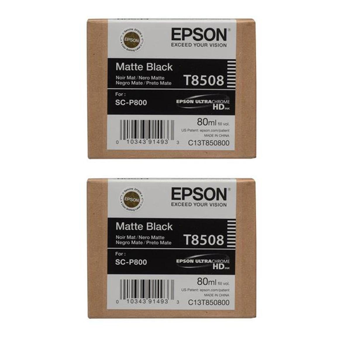 

Epson 2x T850 Inkjet UltraChrome HD Ink Cartridge for SureColor P800 Matte Black
