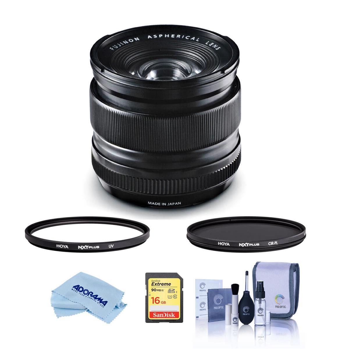 

Fujifilm XF 14mm f/2.8 R Lens with Filter Kit, 32GB SDHC Card, Cleaning Kit