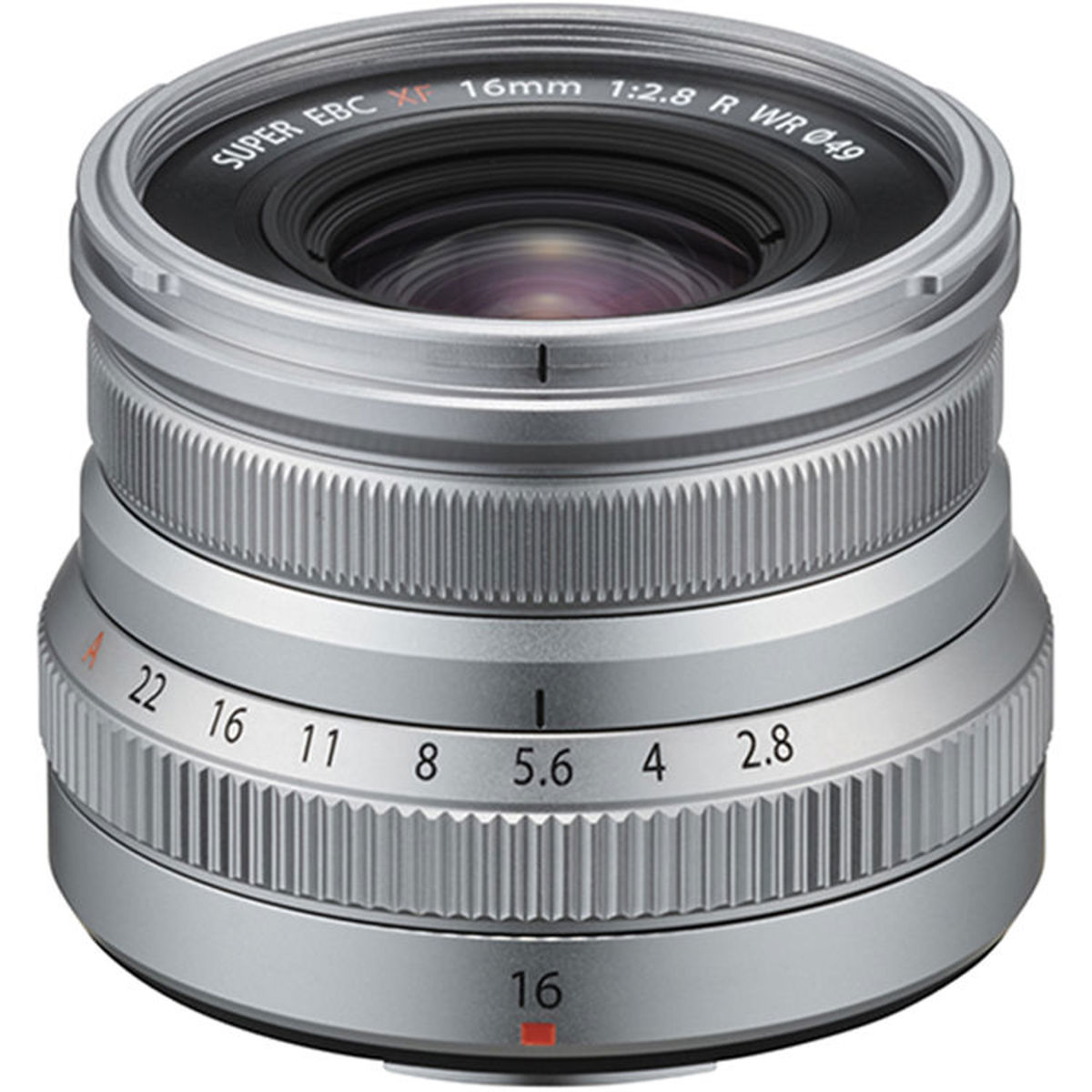 

Fujifilm XF 16mm f/2.8 R WR Lens, Silver, w/49mm Filter Kit and 15x15" Lens Wrap