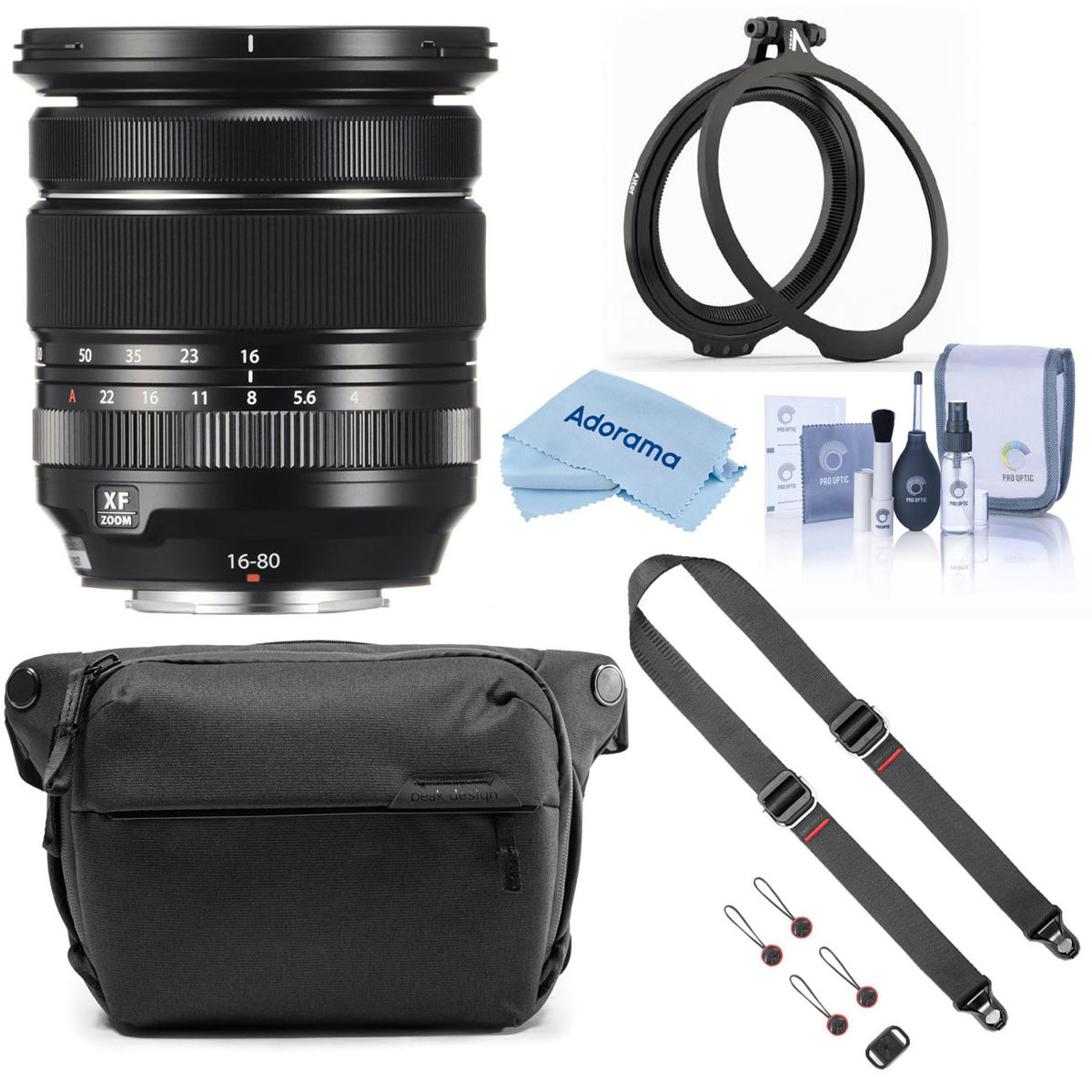 

Fujifilm XF 16-80mm f/4.0 R OIS WR Lens with Sling V2, SlideLITE Strap Kit