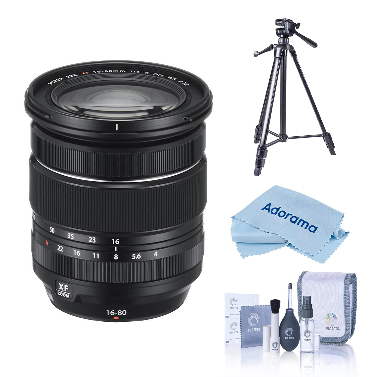 

Fujifilm XF 16-80mm f/4.0 R OIS WR Lens with Sprint Pro III BH Tripod Kit