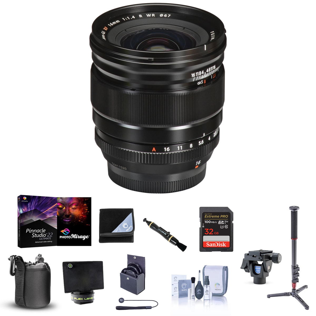 

Fujifilm XF 16mm f/1.4 R WR Lens with Pro Accessories Kit