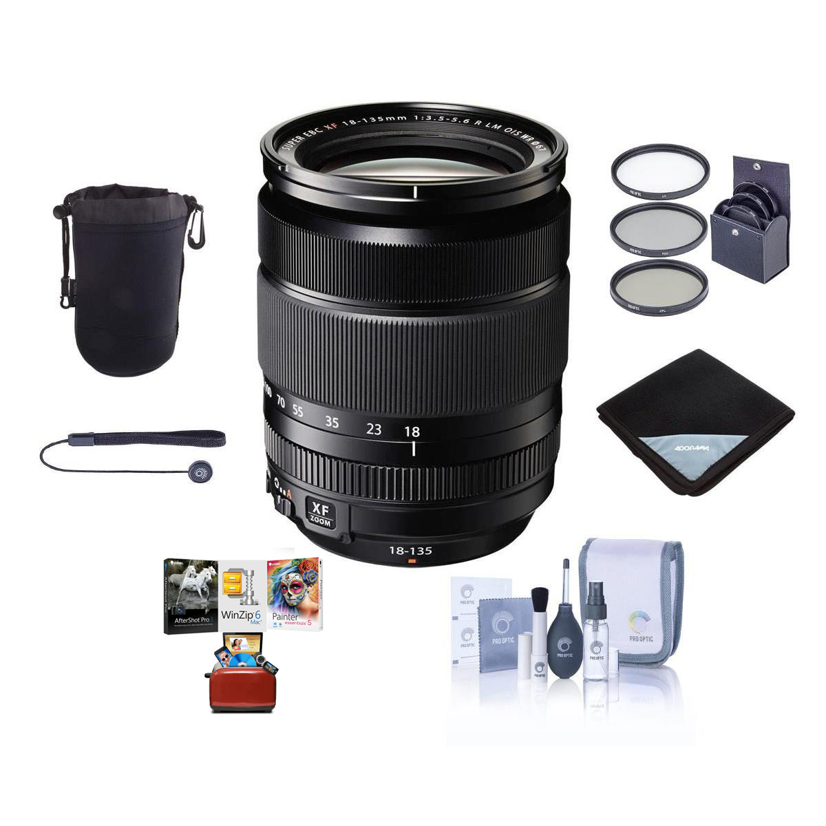 

Fujifilm XF 18-135mm f/3.5-5.6 R LM OIS WR Lens with Free Mac Software & Acc Kit