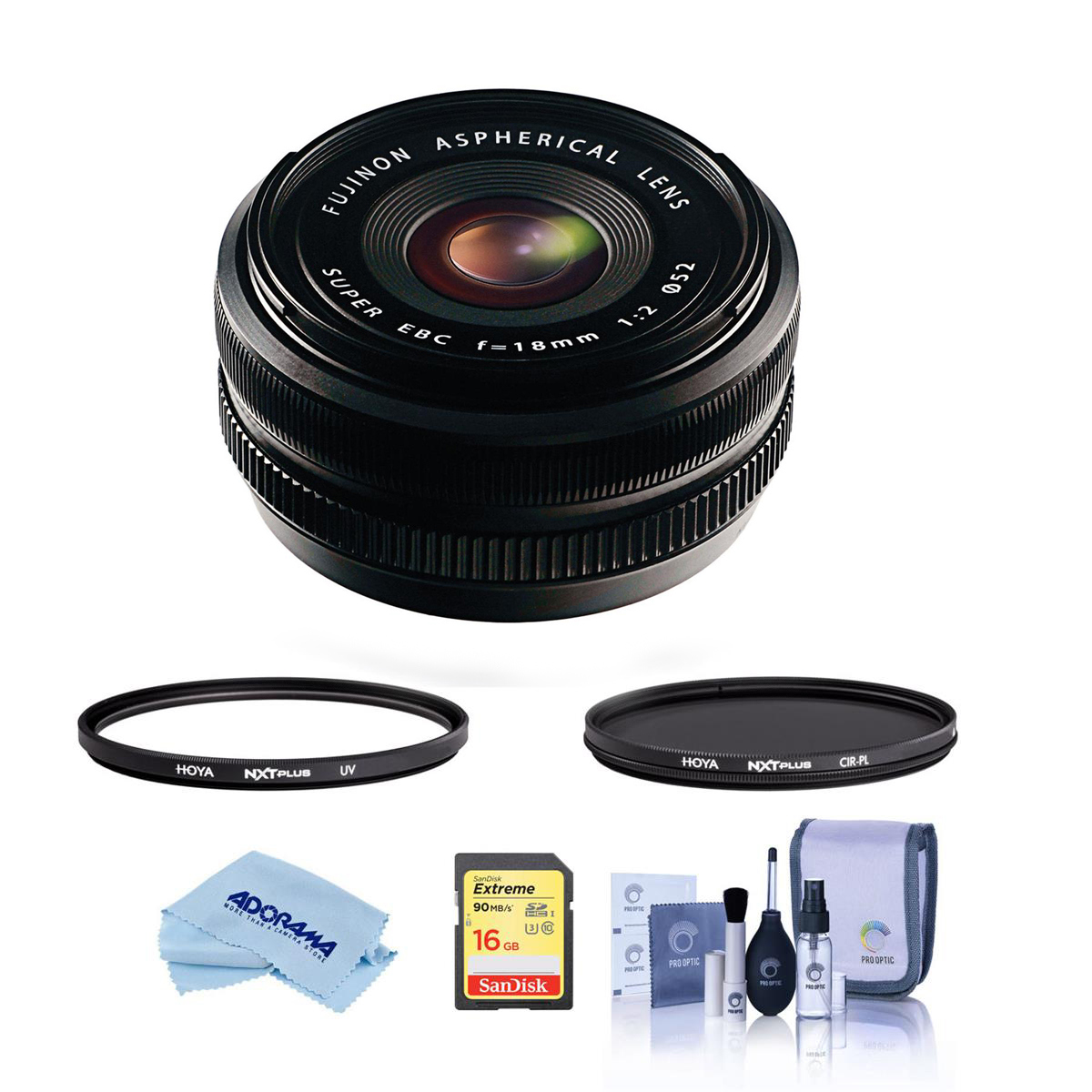 

Fujifilm XF 18mm f/2.0 Lens with Hoya 52mm Filter Kit & Accessories Kit