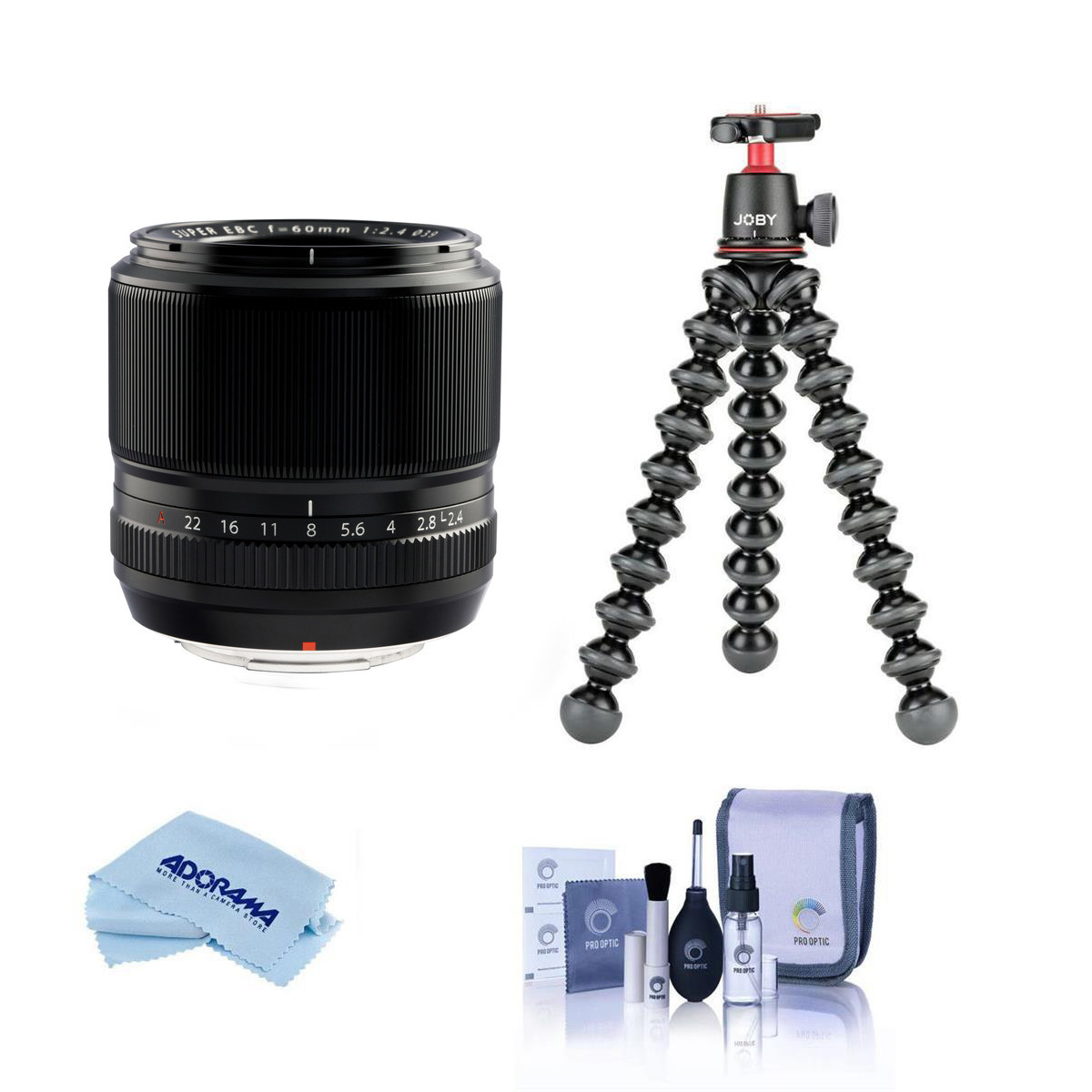 

Fujifilm XF 60mm f/2.4 R Macro Lens w/Joby GorillaPod 3K Kit & Accessories Kit