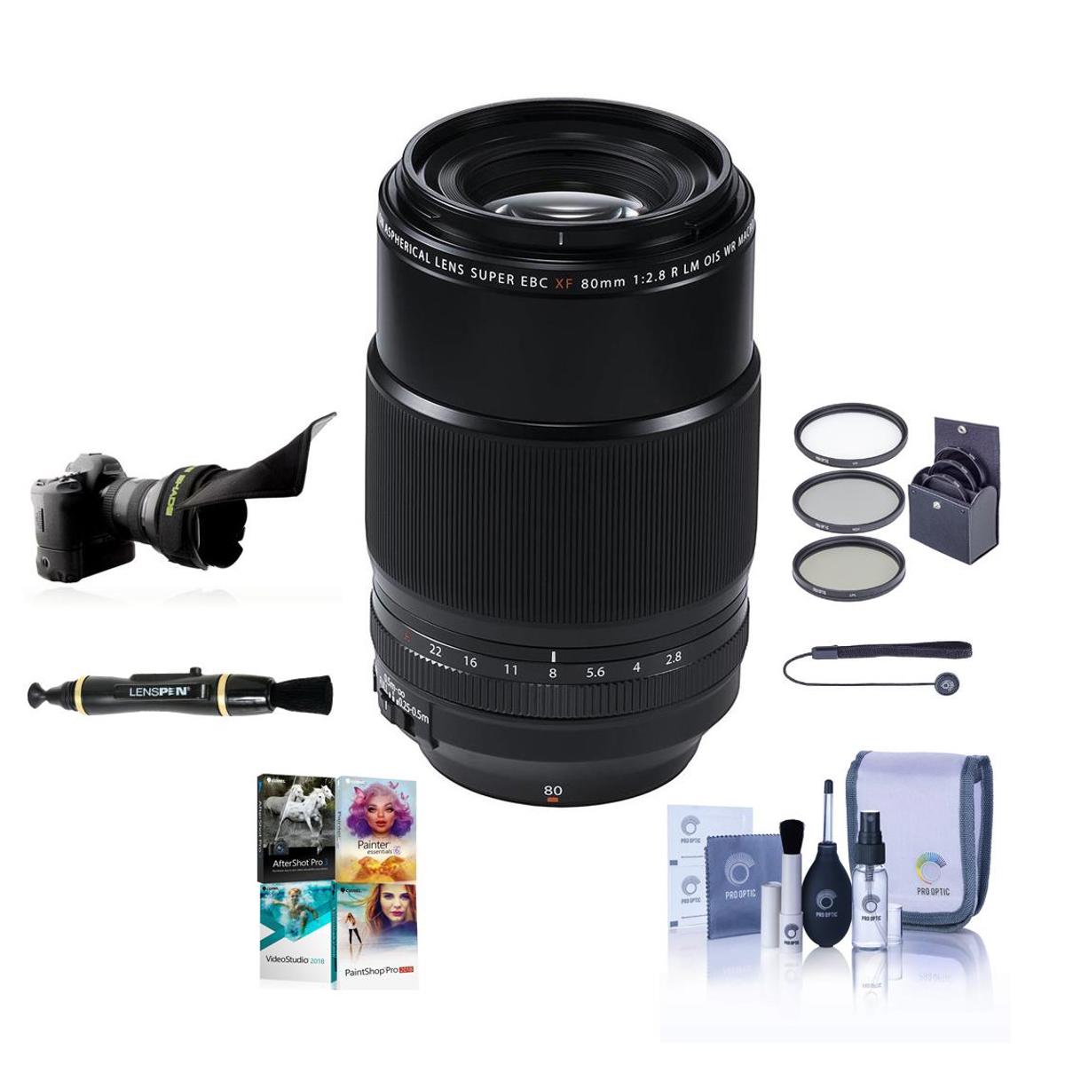 

Fujifilm XF 80mm f/2.8 R LM OIS WR Macro Lens, Black with PC Software & Acc Kit