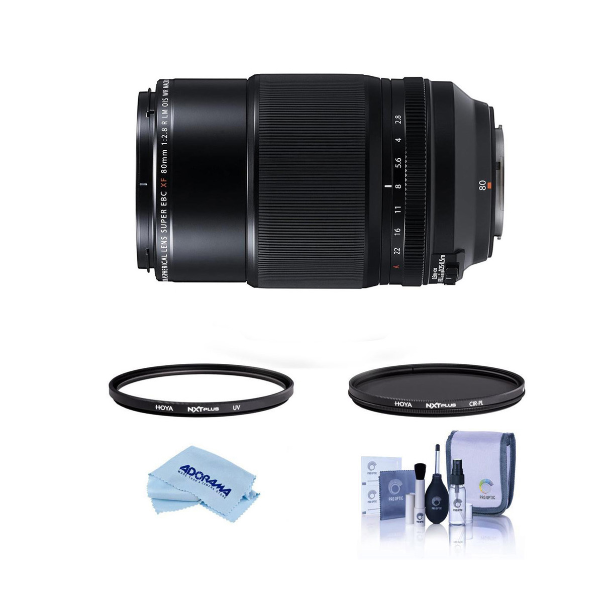 

Fujifilm XF 80mm f/2.8 R LM OIS WR Macro Lens, Black with 62mm UV+CPL Filter Kit