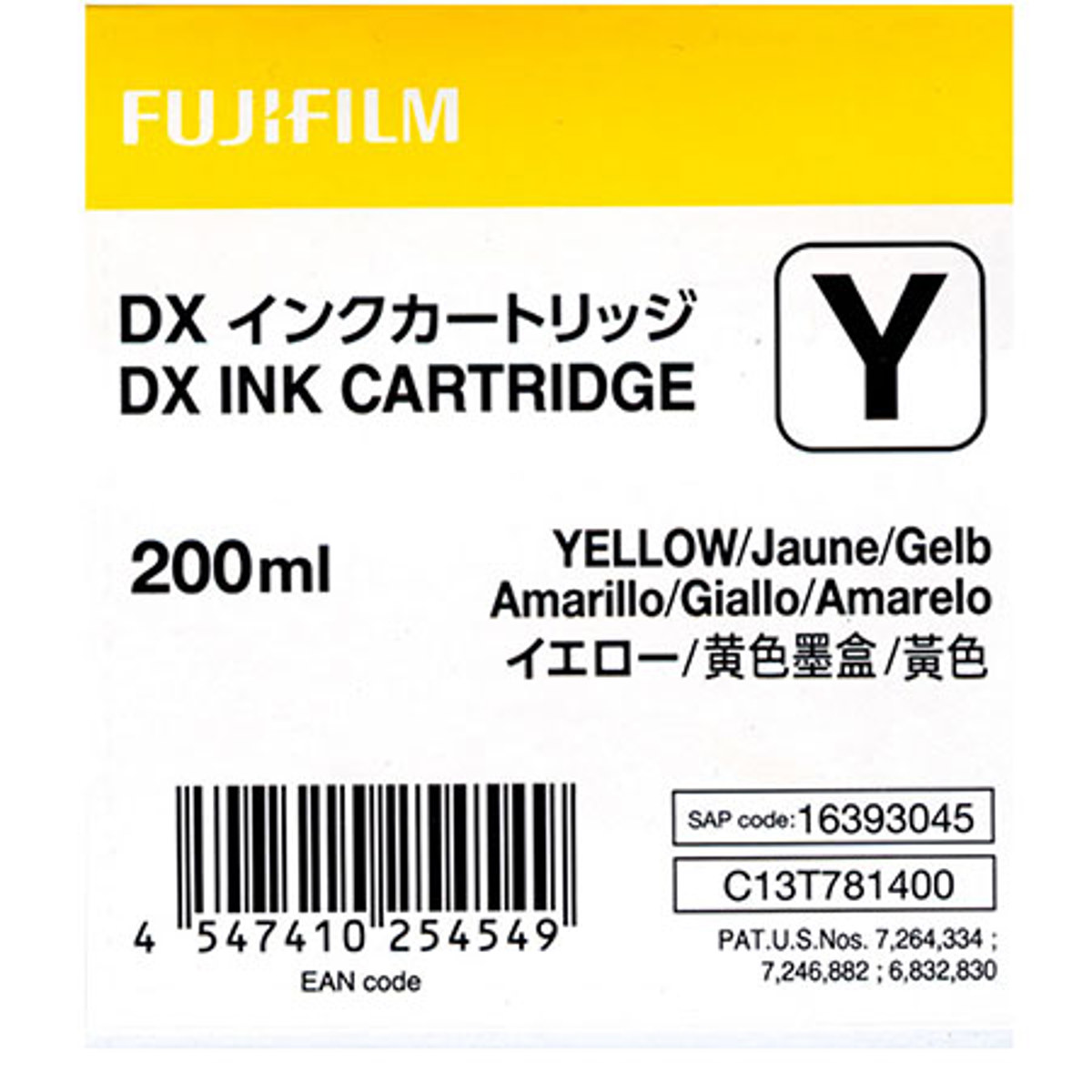 

Fujifilm Fuji DX VIVIDIA Ink Cartridge 200 ML for Frontier-S Printer - Yellow
